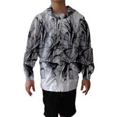 High Detailed Resembling A Flower Fractalblack Flower Hooded Wind Breaker (kids) by Simbadda