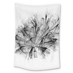 High Detailed Resembling A Flower Fractalblack Flower Large Tapestry