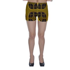 Golden Fractal Window Skinny Shorts by Simbadda