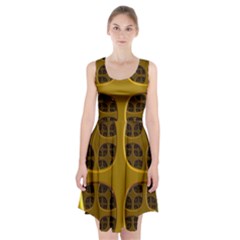 Golden Fractal Window Racerback Midi Dress by Simbadda