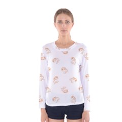 Helpless Bird Sketch Seamless Pattern Women s Long Sleeve Tee