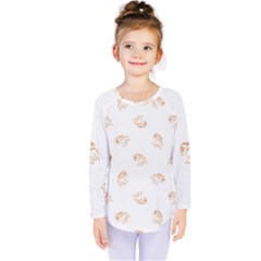 Helpless Bird Sketch Seamless Pattern Kids  Long Sleeve Tee