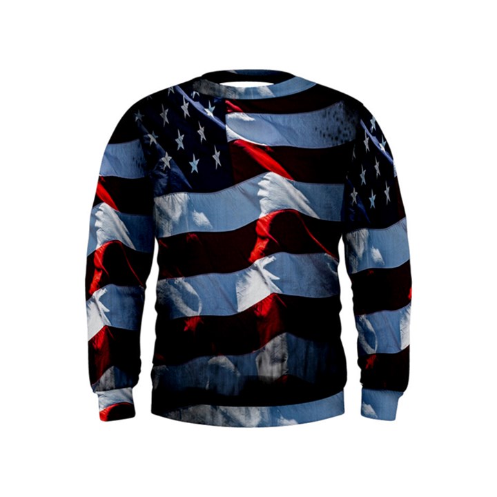 Grunge American Flag Background Kids  Sweatshirt