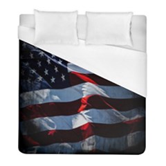 Grunge American Flag Background Duvet Cover (full/ Double Size) by Simbadda