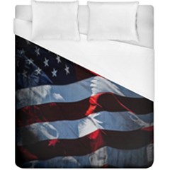 Grunge American Flag Background Duvet Cover (california King Size) by Simbadda