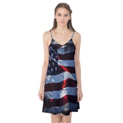 Grunge American Flag Background Camis Nightgown by Simbadda