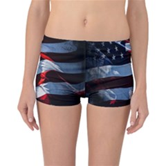 Grunge American Flag Background Reversible Bikini Bottoms by Simbadda