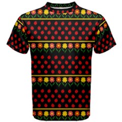 Ladybugs And Flowers Men s Cotton Tee by Valentinaart