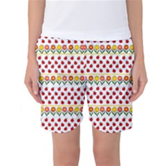 Ladybugs And Flowers Women s Basketball Shorts by Valentinaart