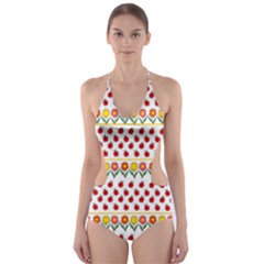 Ladybugs And Flowers Cut-out One Piece Swimsuit by Valentinaart