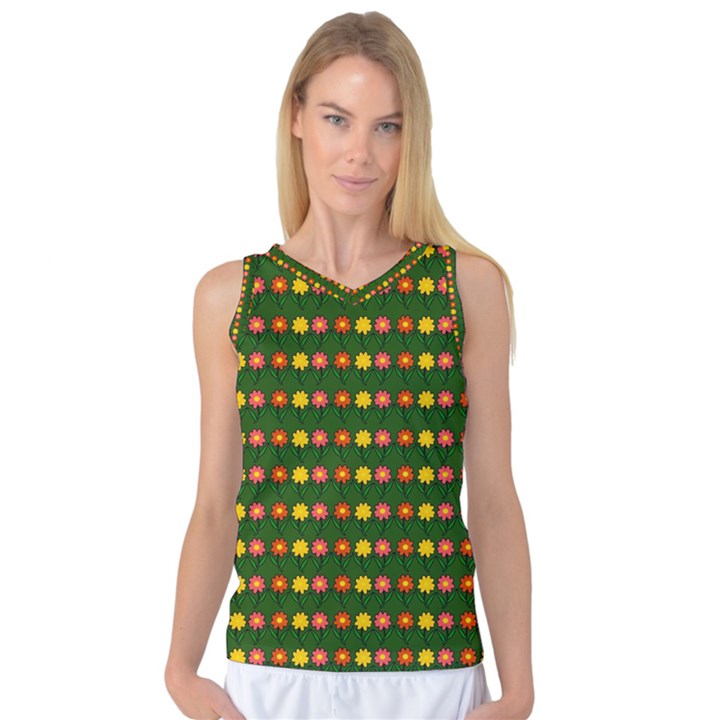 Flowers Women s Basketball Tank Top