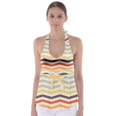 Abstract Vintage Lines Babydoll Tankini Top by Simbadda