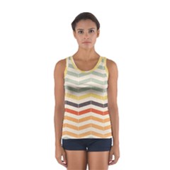 Abstract Vintage Lines Women s Sport Tank Top  by Simbadda