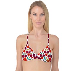 Colorful Trees Background Pattern Reversible Tri Bikini Top by Simbadda