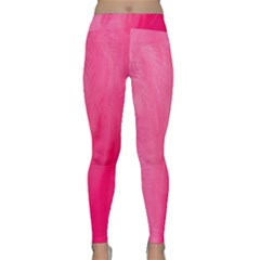 Very Pink Feather Classic Yoga Leggings by Simbadda