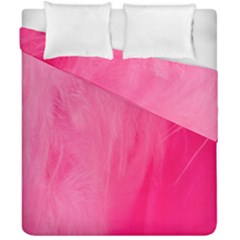 Very Pink Feather Duvet Cover Double Side (california King Size) by Simbadda