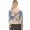 Blue And Tan Triangles Intertwine Together To Create An Abstract Background Long Sleeve Crop Top View2