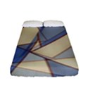 Blue And Tan Triangles Intertwine Together To Create An Abstract Background Fitted Sheet (Full/ Double Size) View1