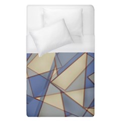 Blue And Tan Triangles Intertwine Together To Create An Abstract Background Duvet Cover (single Size) by Simbadda