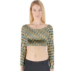 Abstract Seamless Pattern Long Sleeve Crop Top by Simbadda