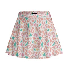 Geometric Abstract Triangles Background Mini Flare Skirt by Simbadda