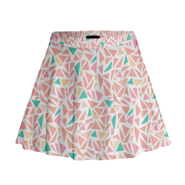 Geometric Abstract Triangles Background Mini Flare Skirt