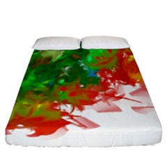 Digitally Painted Messy Paint Background Texture Fitted Sheet (california King Size) by Simbadda