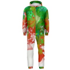 Digitally Painted Messy Paint Background Texture Hooded Jumpsuit (men)  by Simbadda