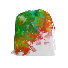 Digitally Painted Messy Paint Background Texture Drawstring Pouches (extra Large) by Simbadda