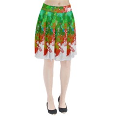 Digitally Painted Messy Paint Background Texture Pleated Skirt by Simbadda