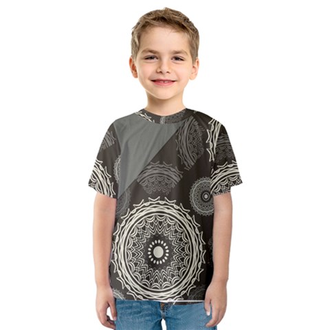 Abstract Mandala Background Pattern Kids  Sport Mesh Tee by Simbadda