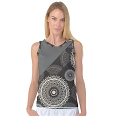 Abstract Mandala Background Pattern Women s Basketball Tank Top by Simbadda