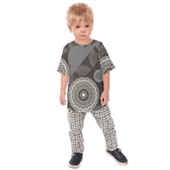 Abstract Mandala Background Pattern Kids  Raglan Tee