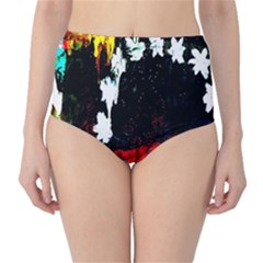 Grunge Abstract In Dark High-waist Bikini Bottoms by Simbadda