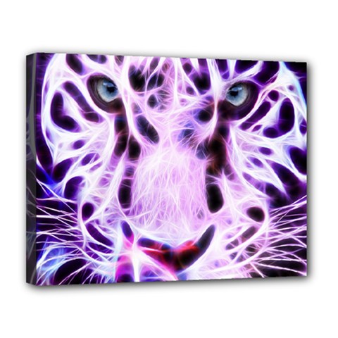 Fractal Wire White Tiger Canvas 14  X 11  by Simbadda