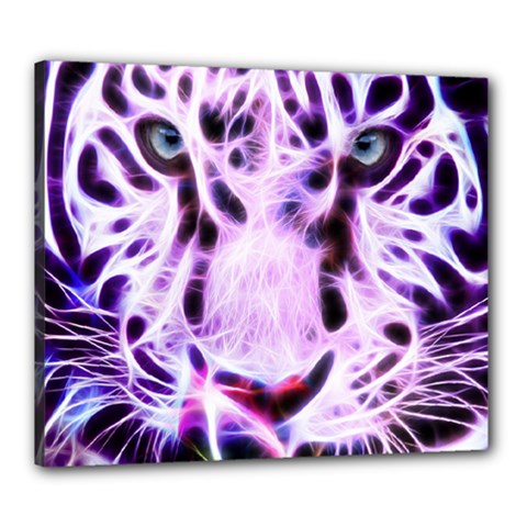 Fractal Wire White Tiger Canvas 24  X 20  by Simbadda