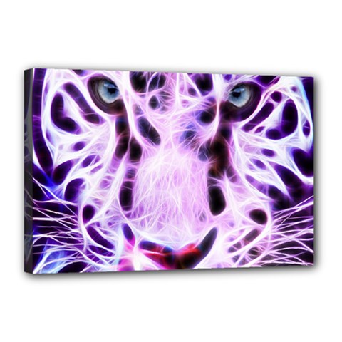 Fractal Wire White Tiger Canvas 18  X 12  by Simbadda