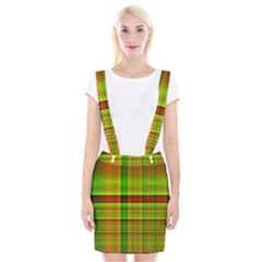 Multicoloured Background Pattern Suspender Skirt