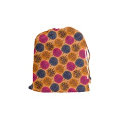 Colorful Trees Background Pattern Drawstring Pouches (medium)  by Simbadda