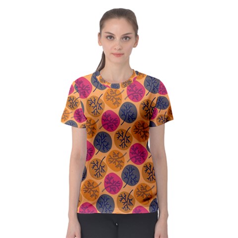 Colorful Trees Background Pattern Women s Sport Mesh Tee by Simbadda