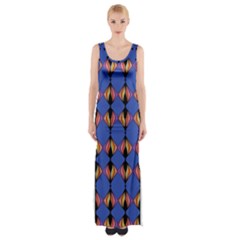 Abstract Lines Seamless Pattern Maxi Thigh Split Dress by Simbadda