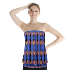 Abstract Lines Seamless Pattern Strapless Top by Simbadda