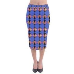 Abstract Lines Seamless Pattern Velvet Midi Pencil Skirt