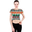 Bricks Abstract Seamless Pattern Crew Neck Crop Top View1