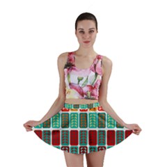 Bricks Abstract Seamless Pattern Mini Skirt by Simbadda