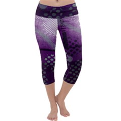 Evil Moon Dark Background With An Abstract Moonlit Landscape Capri Yoga Leggings by Simbadda