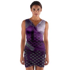 Evil Moon Dark Background With An Abstract Moonlit Landscape Wrap Front Bodycon Dress by Simbadda