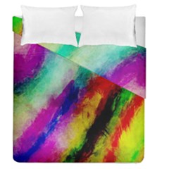 Colorful Abstract Paint Splats Background Duvet Cover Double Side (queen Size) by Simbadda