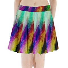 Colorful Abstract Paint Splats Background Pleated Mini Skirt by Simbadda