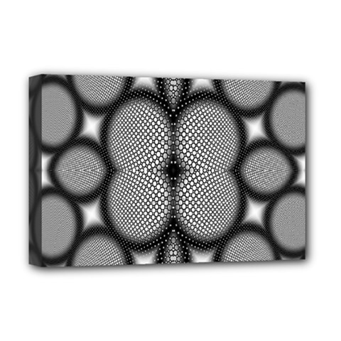 Mirror Of Black And White Fractal Texture Deluxe Canvas 18  X 12  